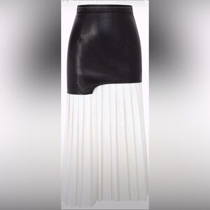 Black and white pleaded skirt